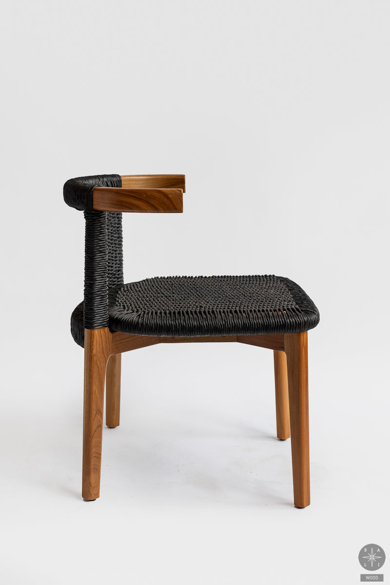 Synthetic rattan dining chair