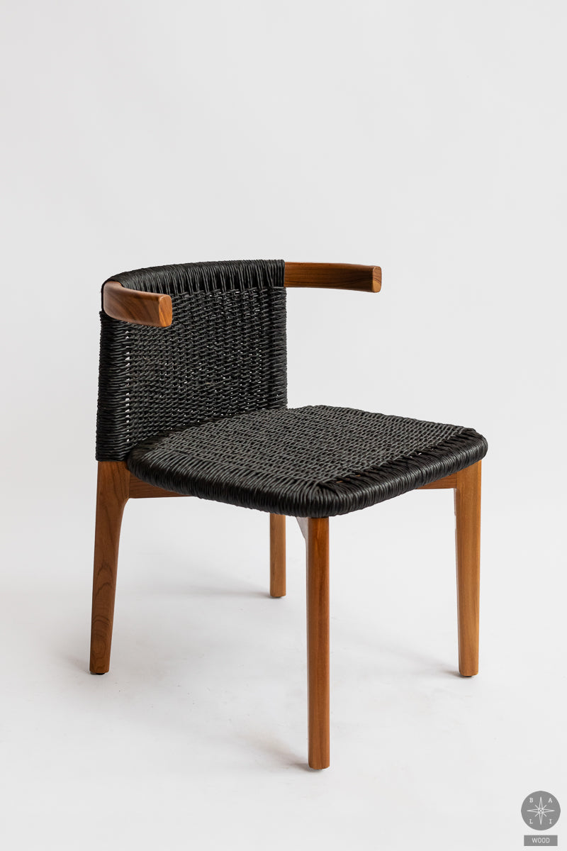 Synthetic rattan dining chair