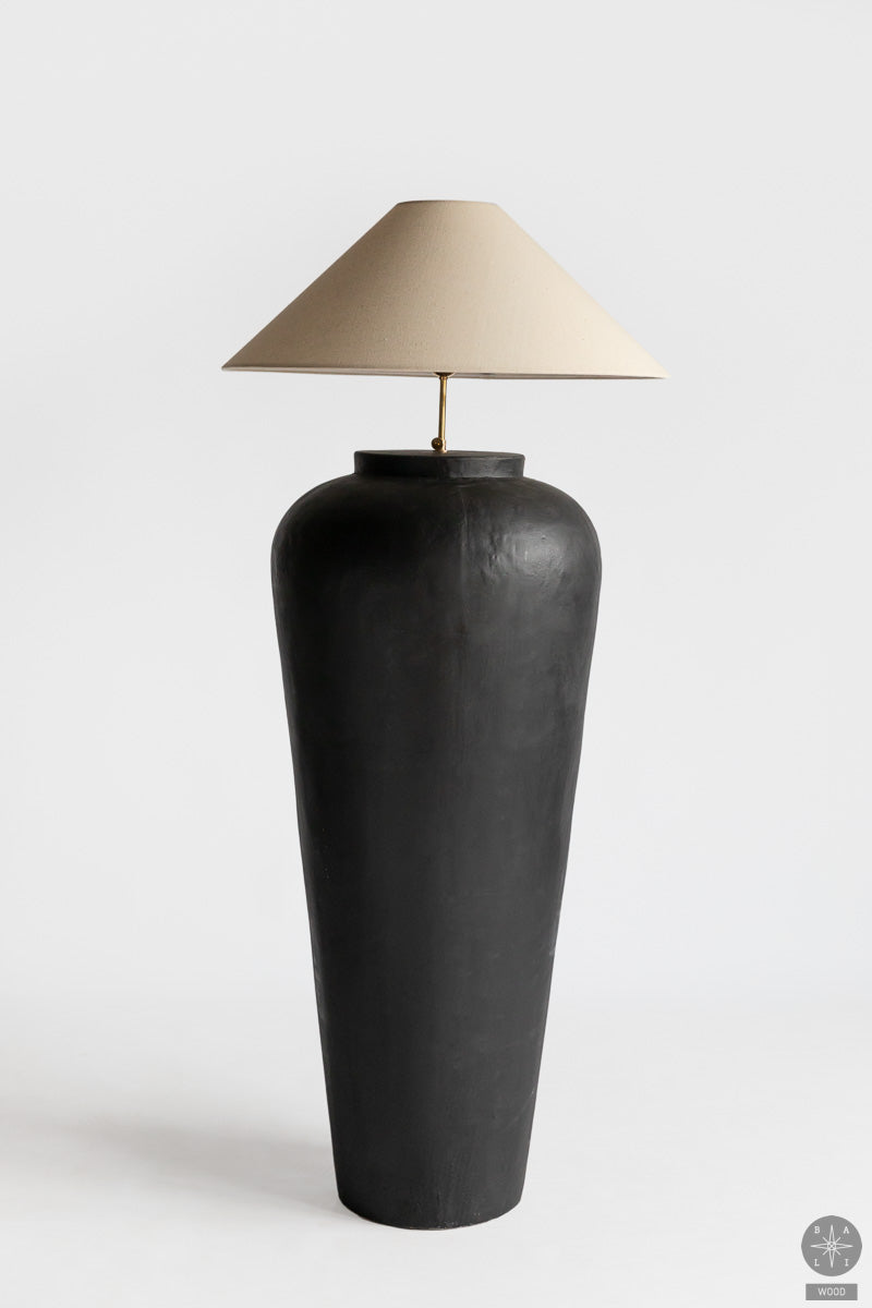 Floor lamp made of glazed concrete