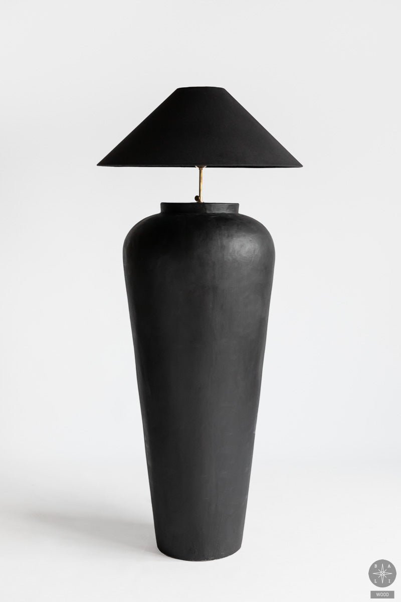 Floor lamp made of glazed concrete