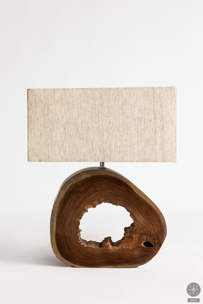 Table lamp made of solid wood