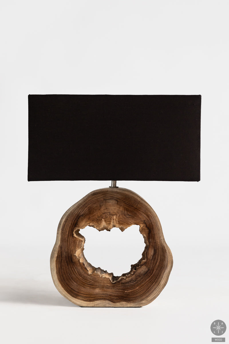 Table lamp made of solid wood