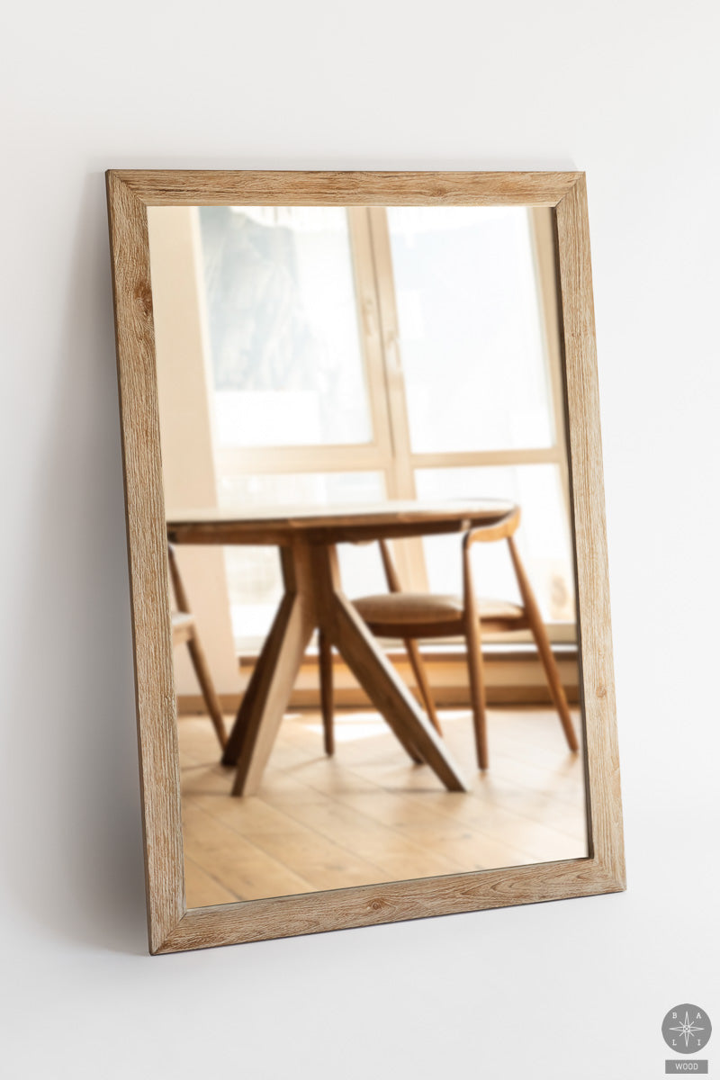 Teak wood mirror