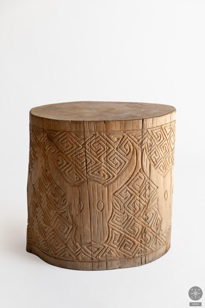 Primitive art teak wood table