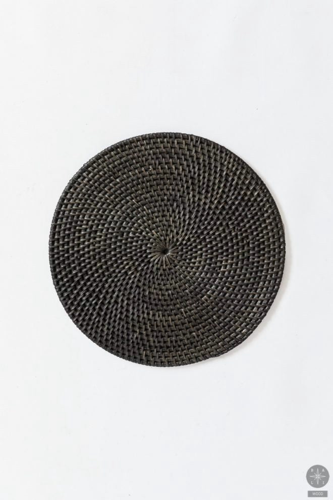 Painted rattan coaster