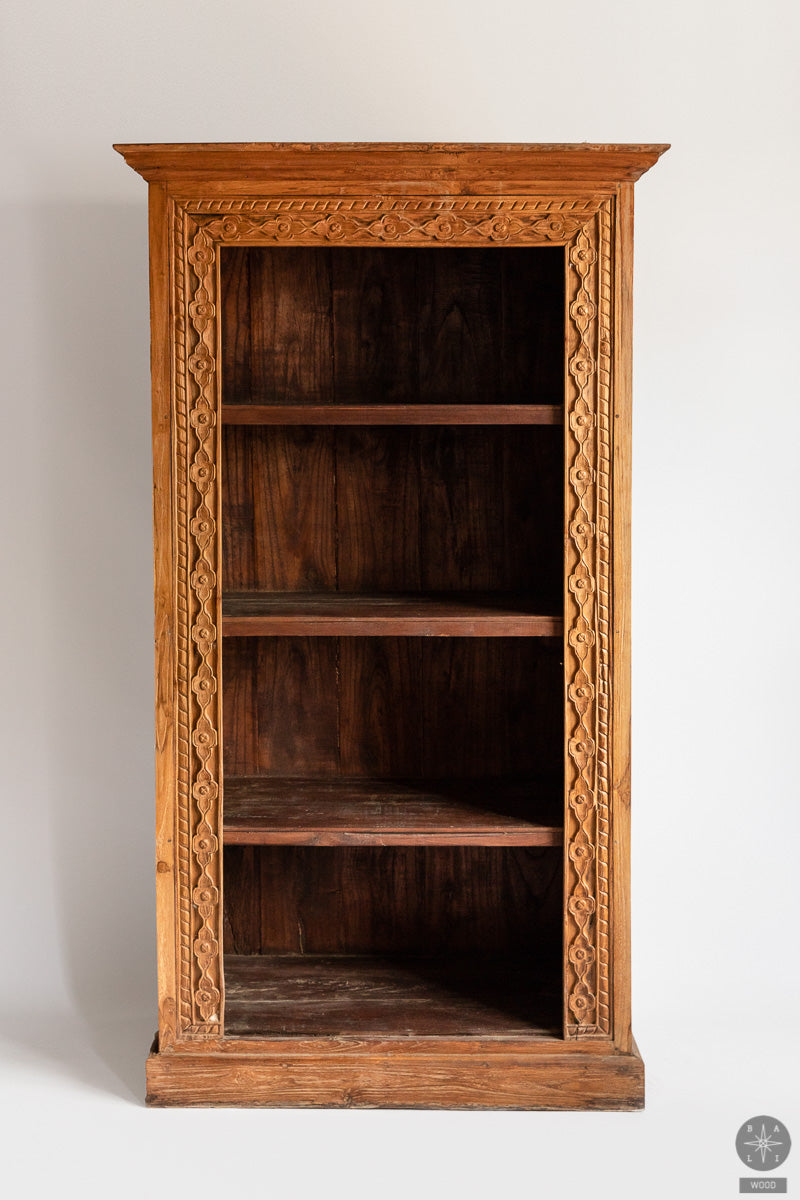 Teak wood shelve with carving