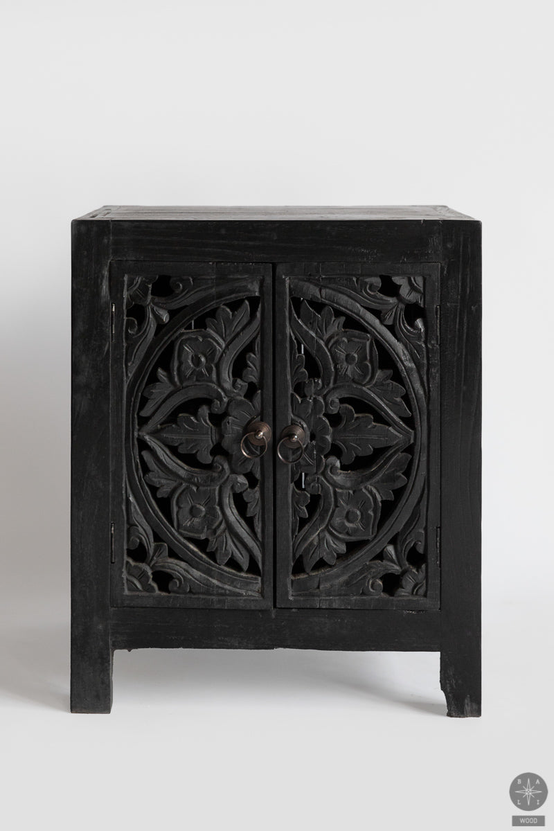 Teak wood cabinet with carving