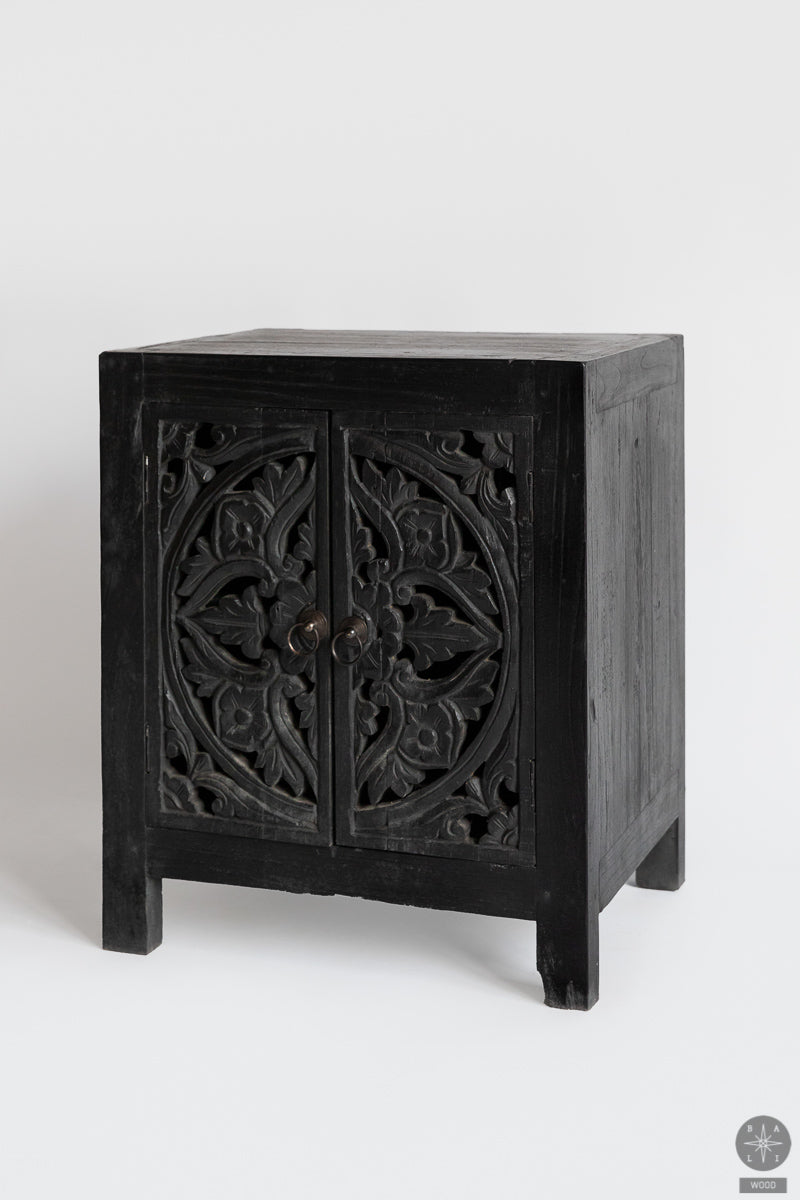 Teak wood cabinet with carving