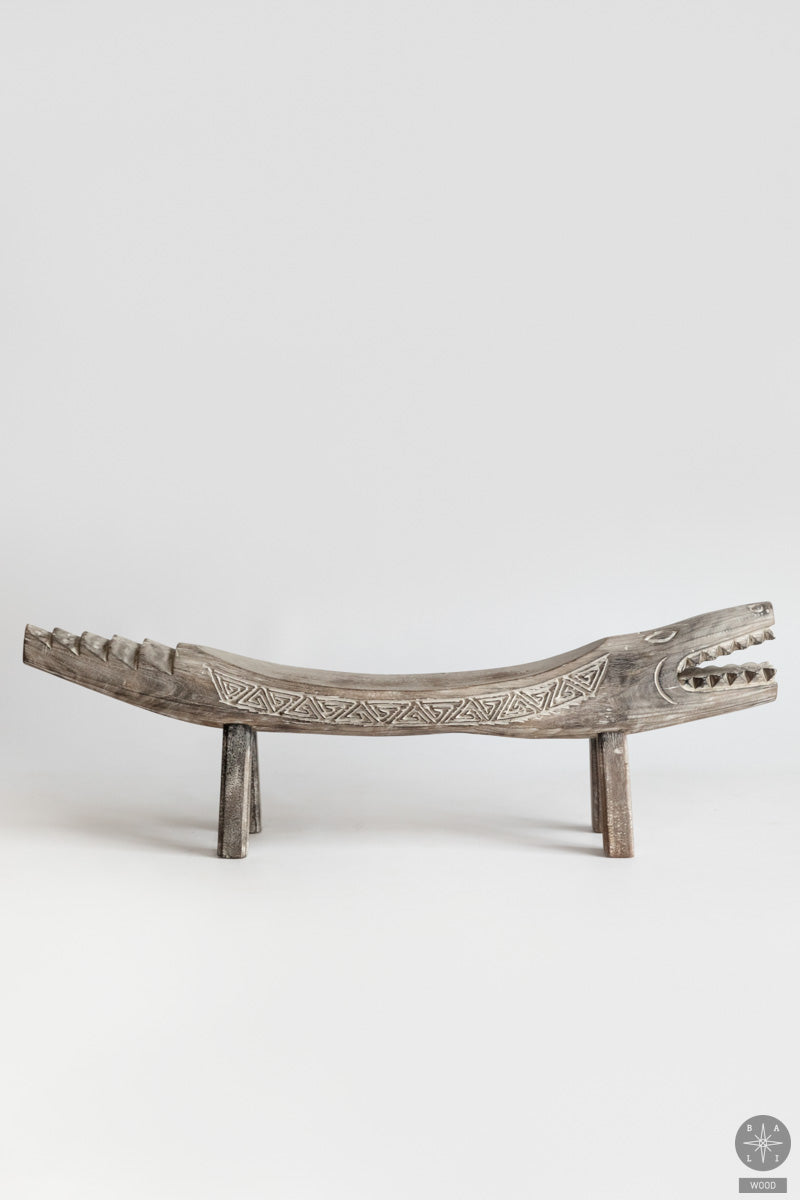 Crocodile bench made of suar wood