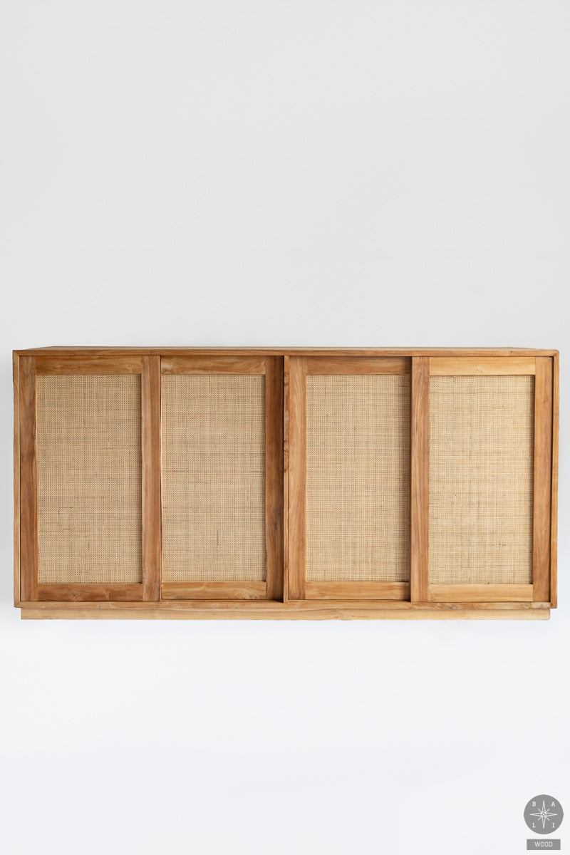 Teak wood commode with sliding doors