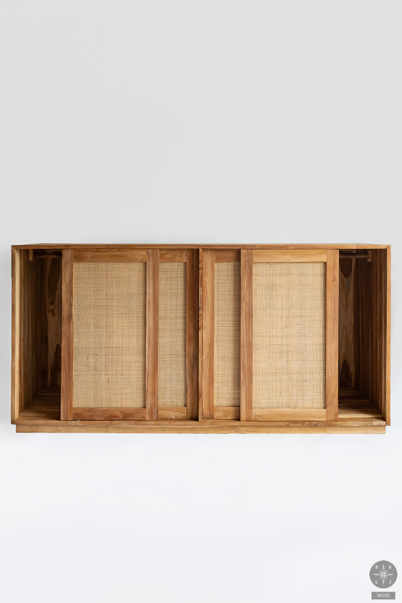 Teak wood commode with sliding doors