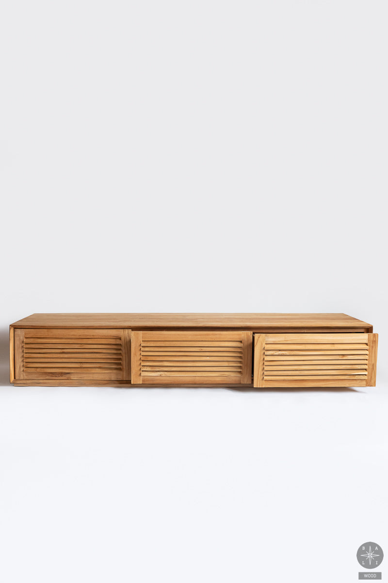 Low teak wood cabinet