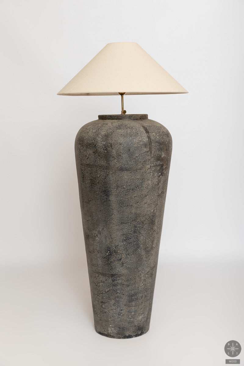 Floor lamp made of glazed concrete