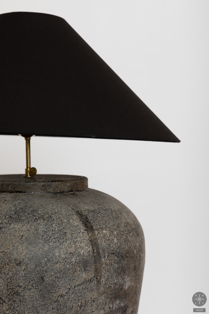 Floor lamp made of glazed concrete