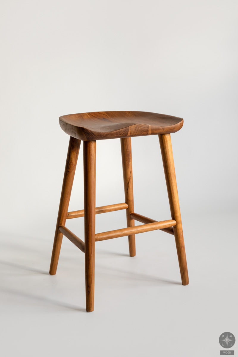 Teak wood half-bar chair