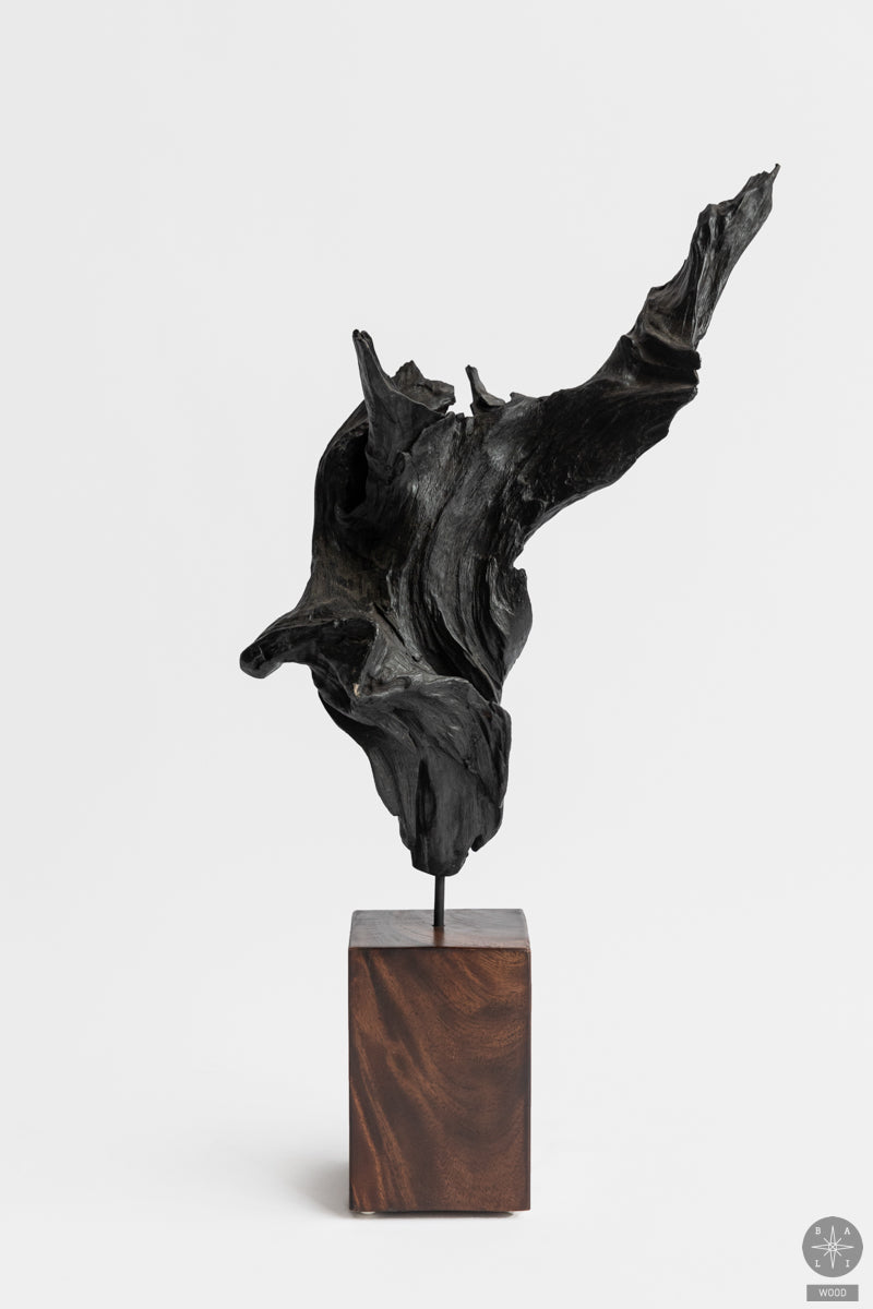 Teak wood decoration on a stand