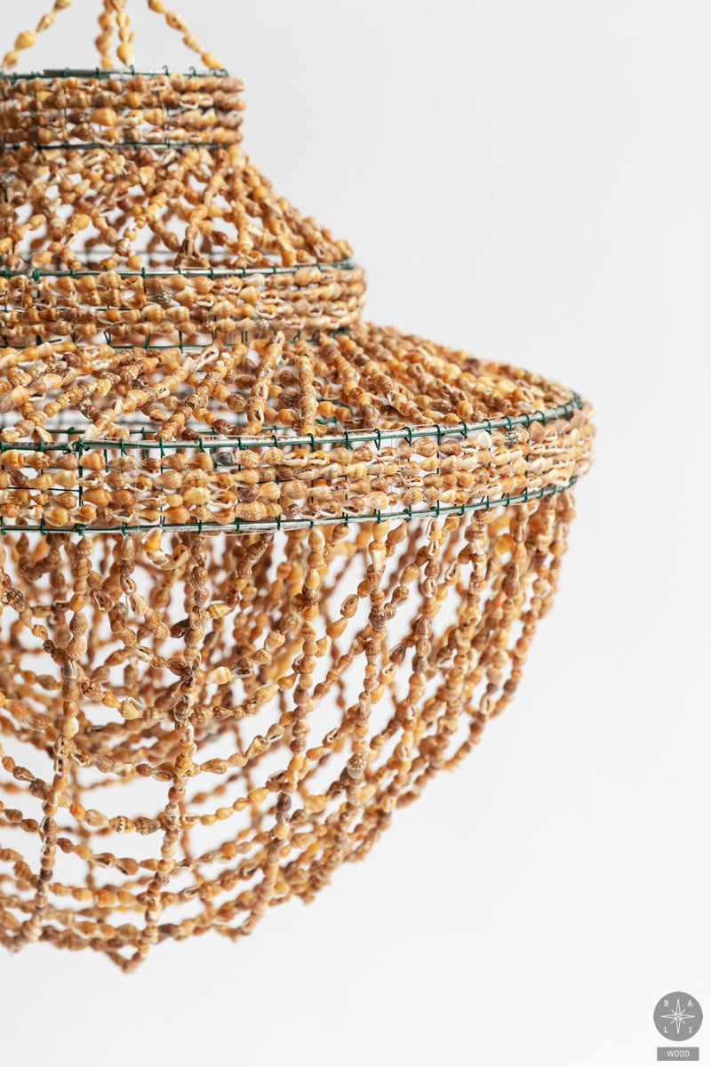 Chandelier made of dark shells