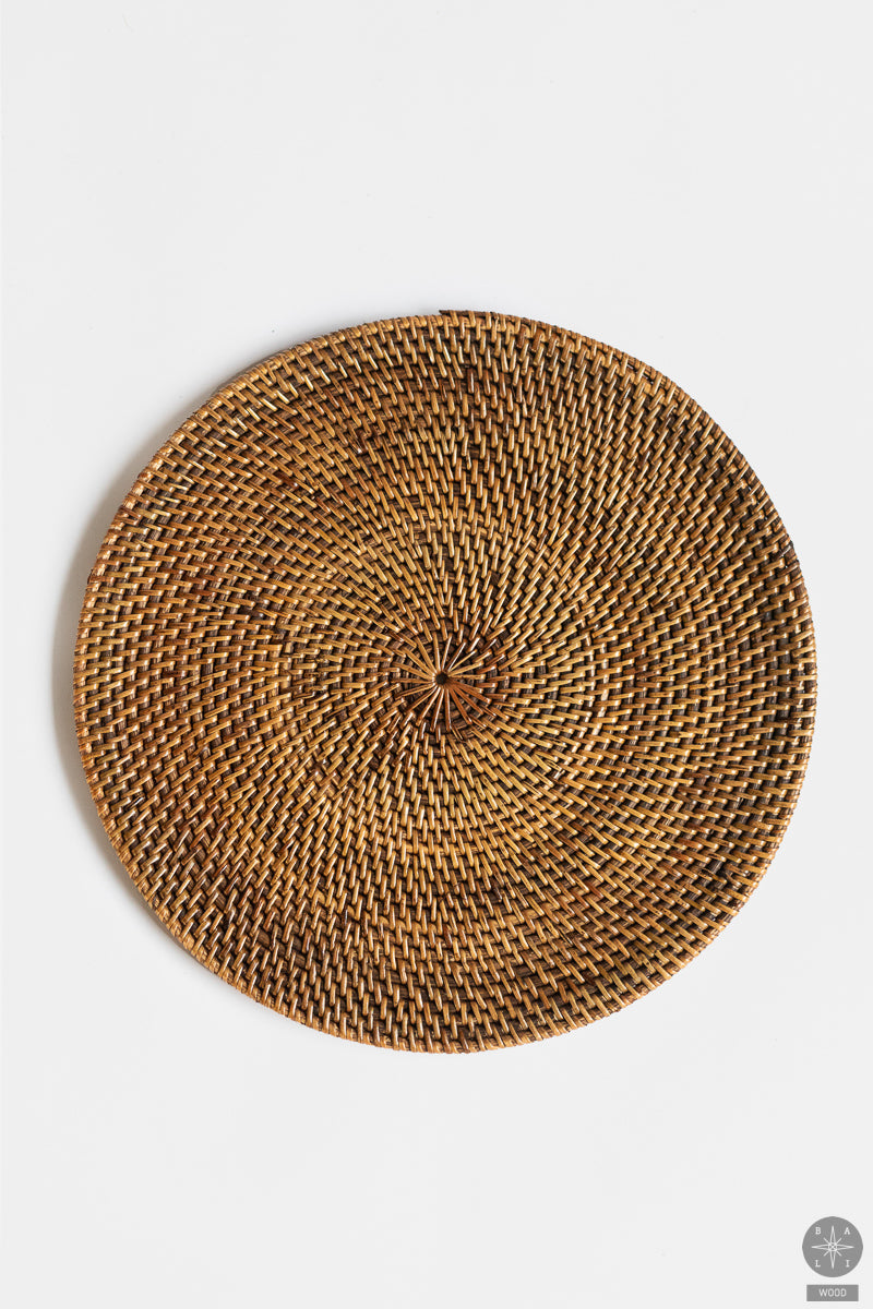 Painted rattan coaster