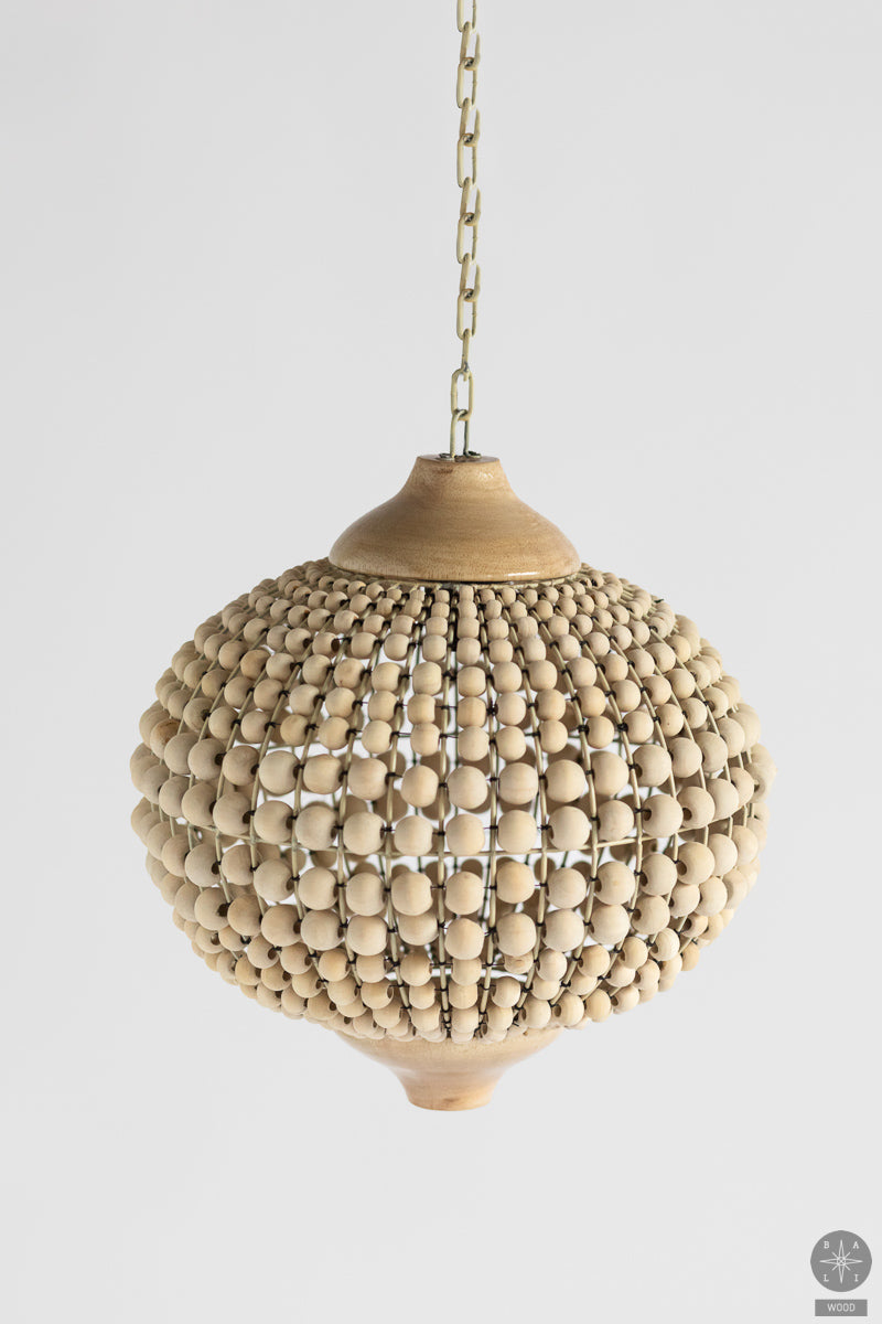 Lampshade made of wooden beads