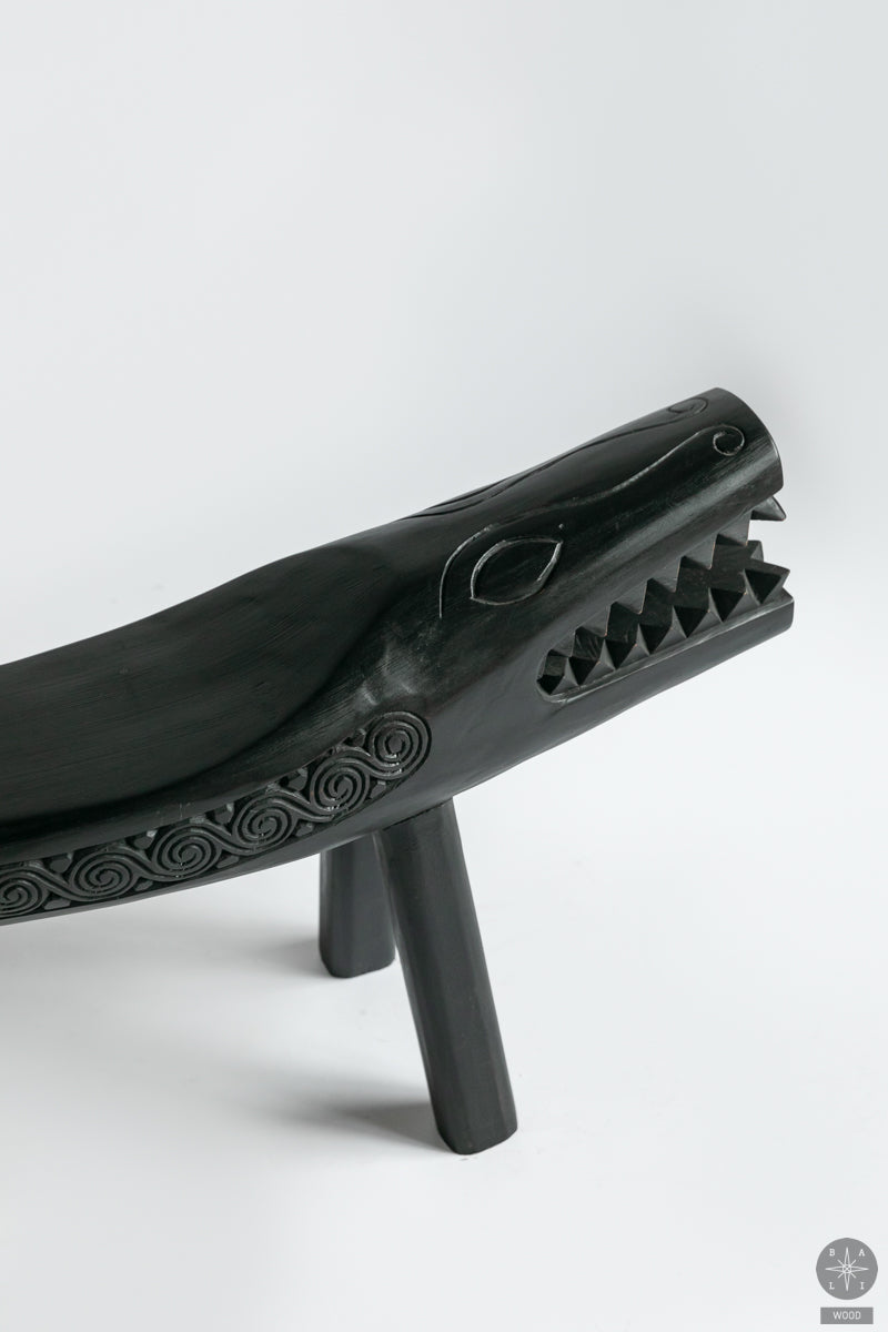 Crocodile bench made of teak
