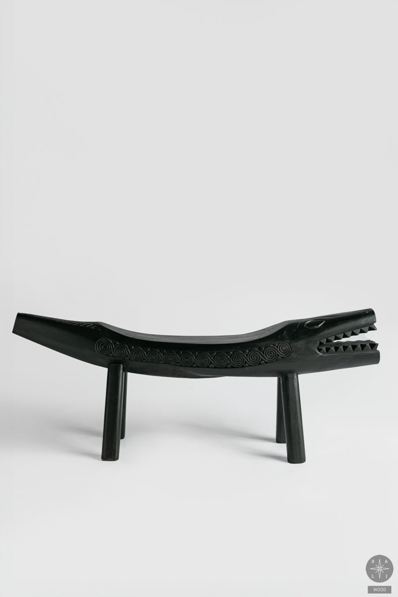 Crocodile bench made of teak