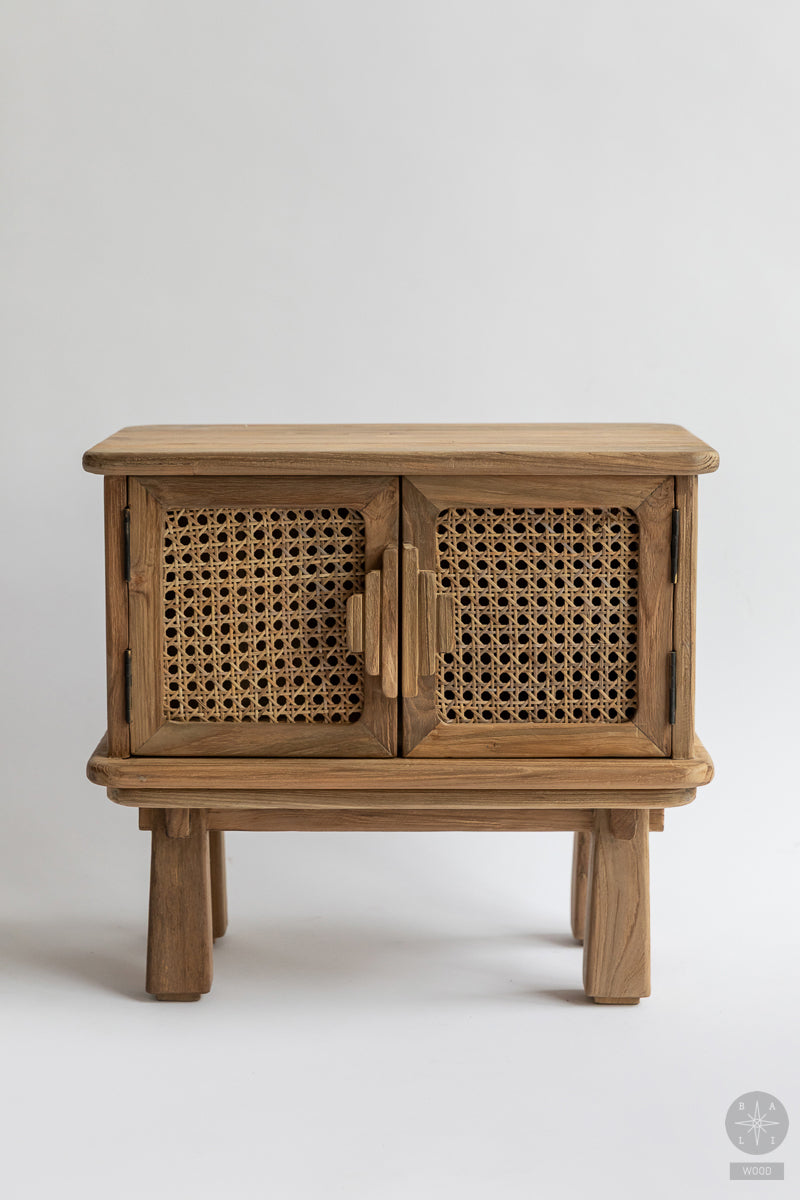 Teak cabinet with rattan