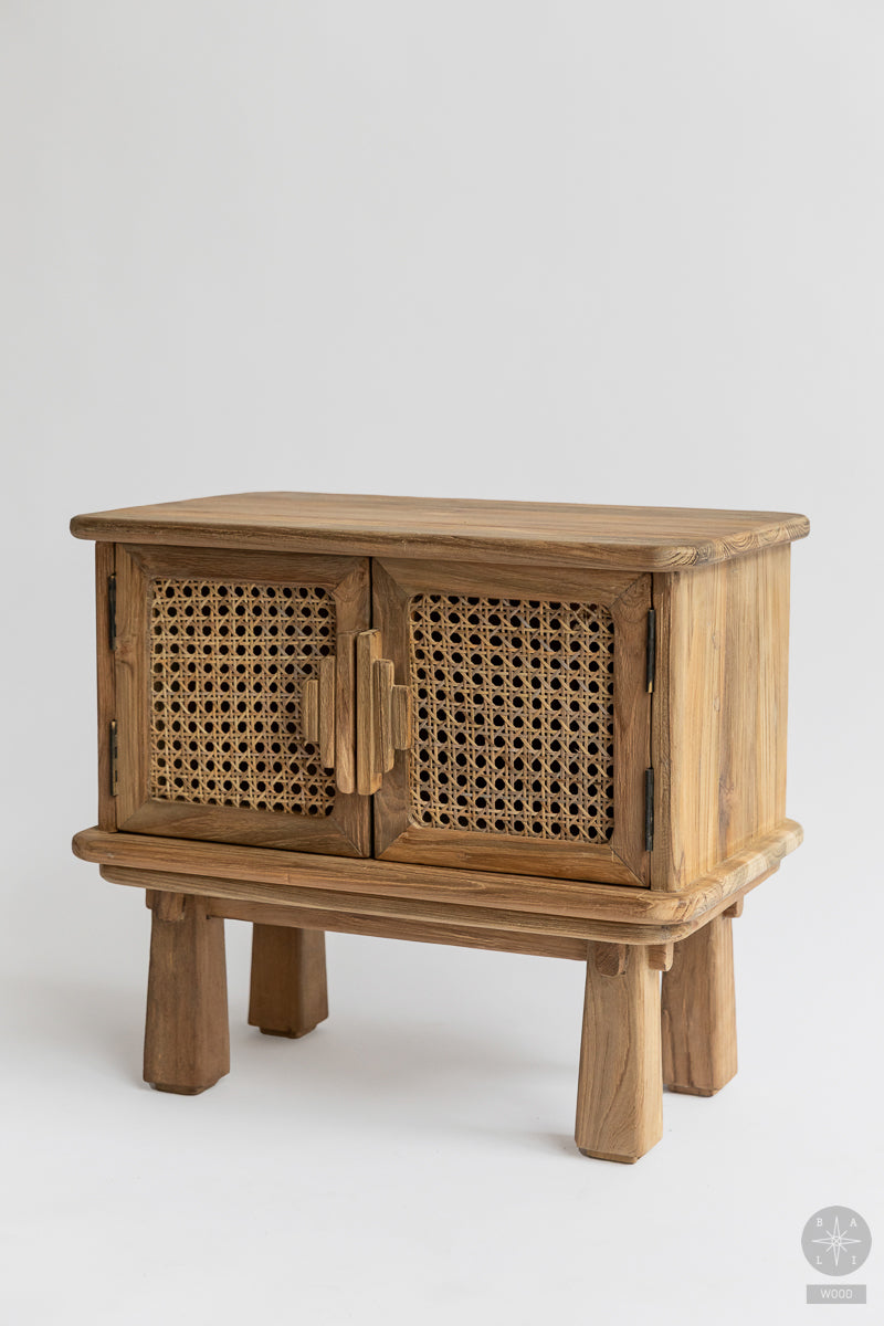 Teak cabinet with rattan