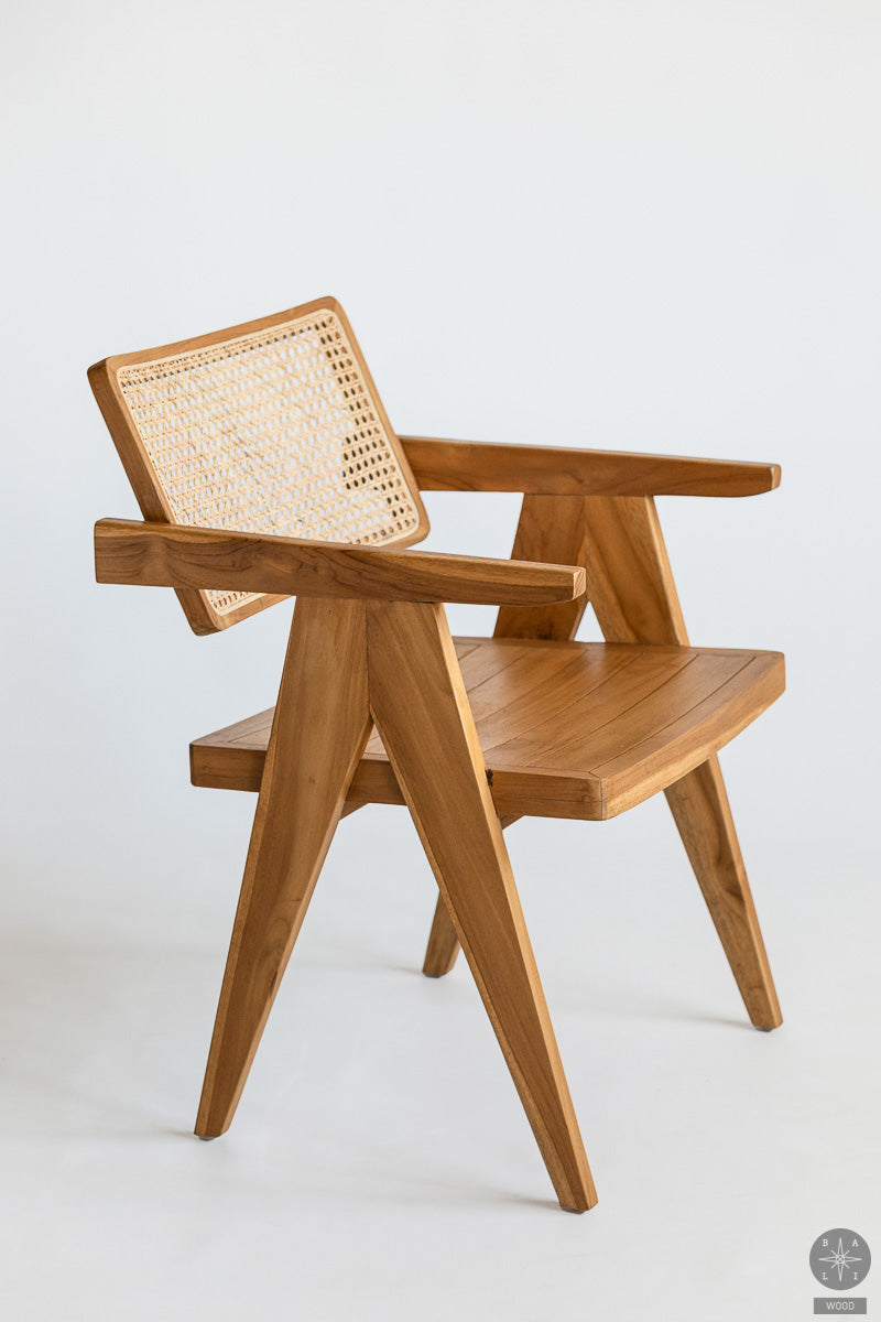 Teak wood chair with wooden seat (Defective product)