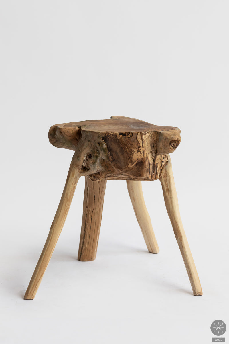 Teak wood root side table