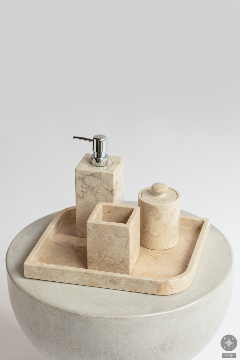 Marble toothbrush holder