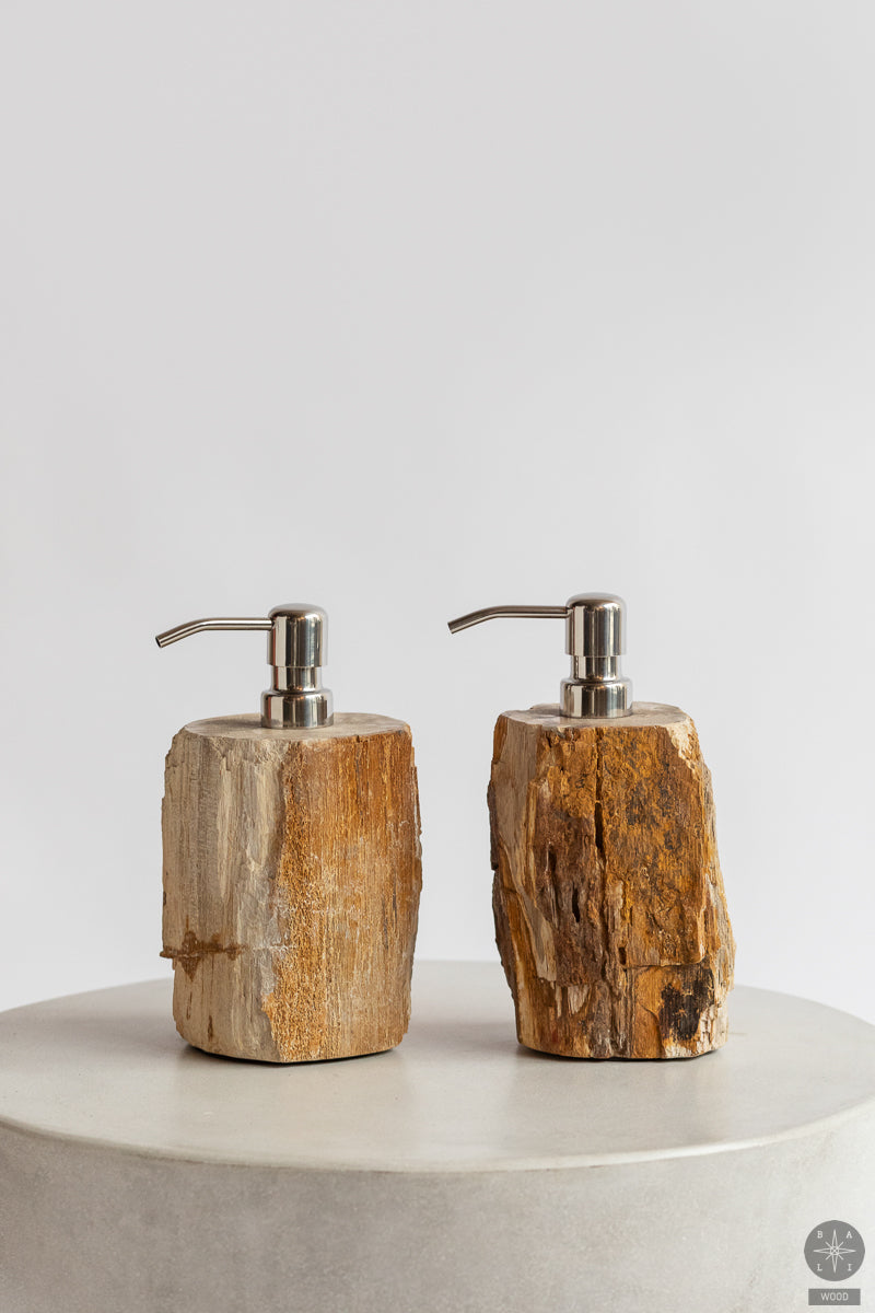 Unique liquid soap container made of fossil