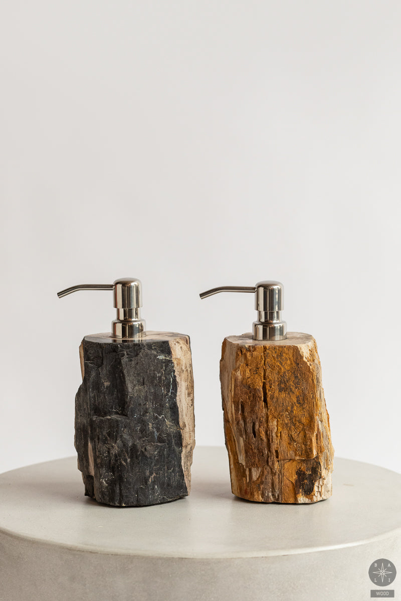 Unique liquid soap container made of fossil