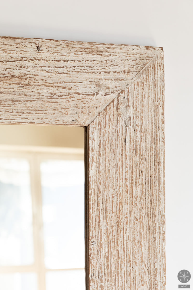 Mirror made of recycled teak wood