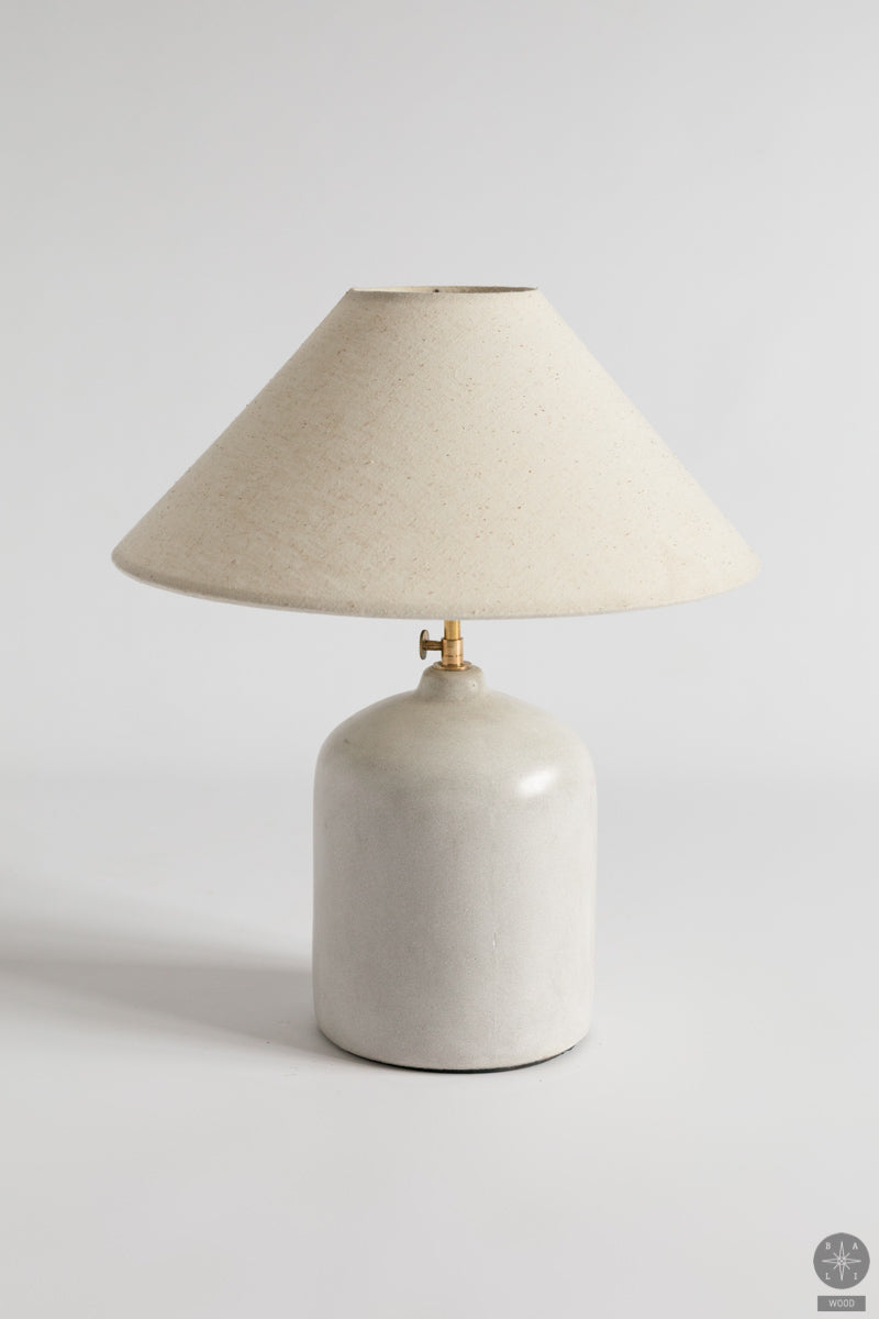 Night lamp made of concrete and fabric