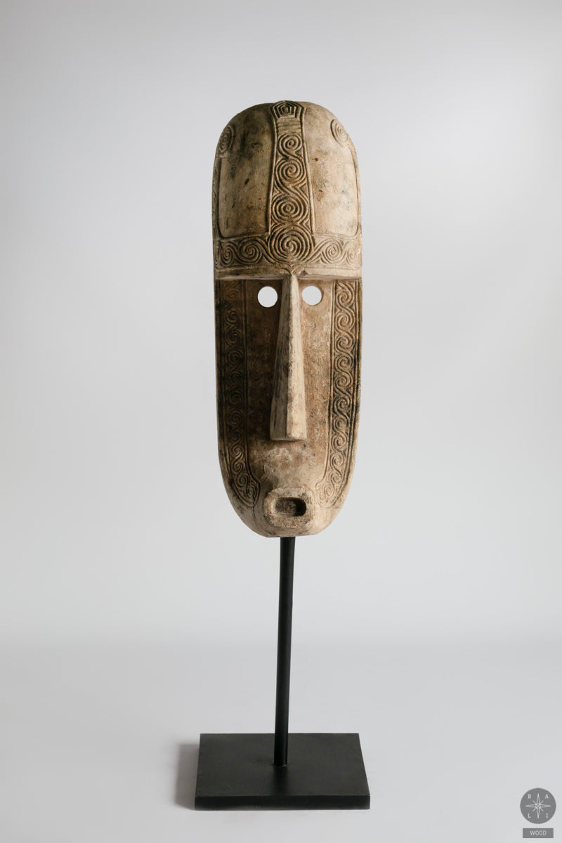 Teak wood mask statue