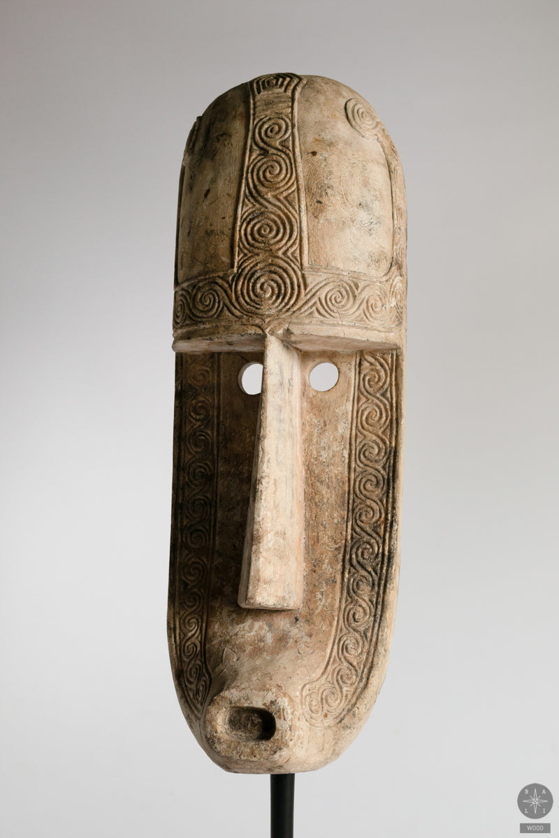 Teak wood mask statue