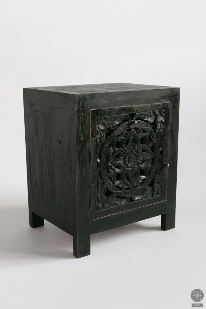 Teak wood cabinet with carving