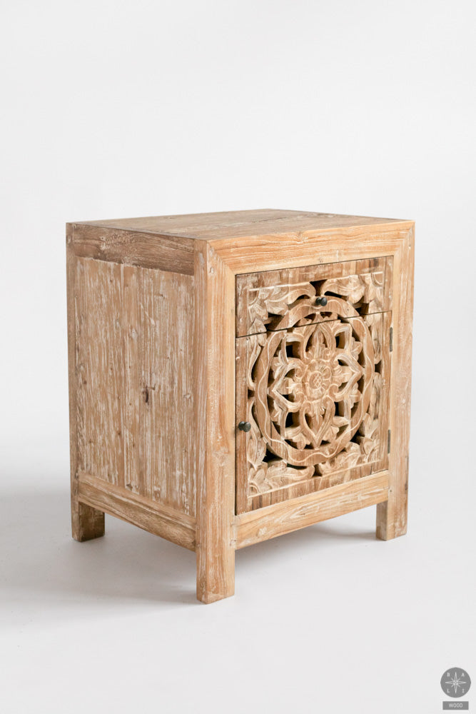 Teak wood cabinet with carving
