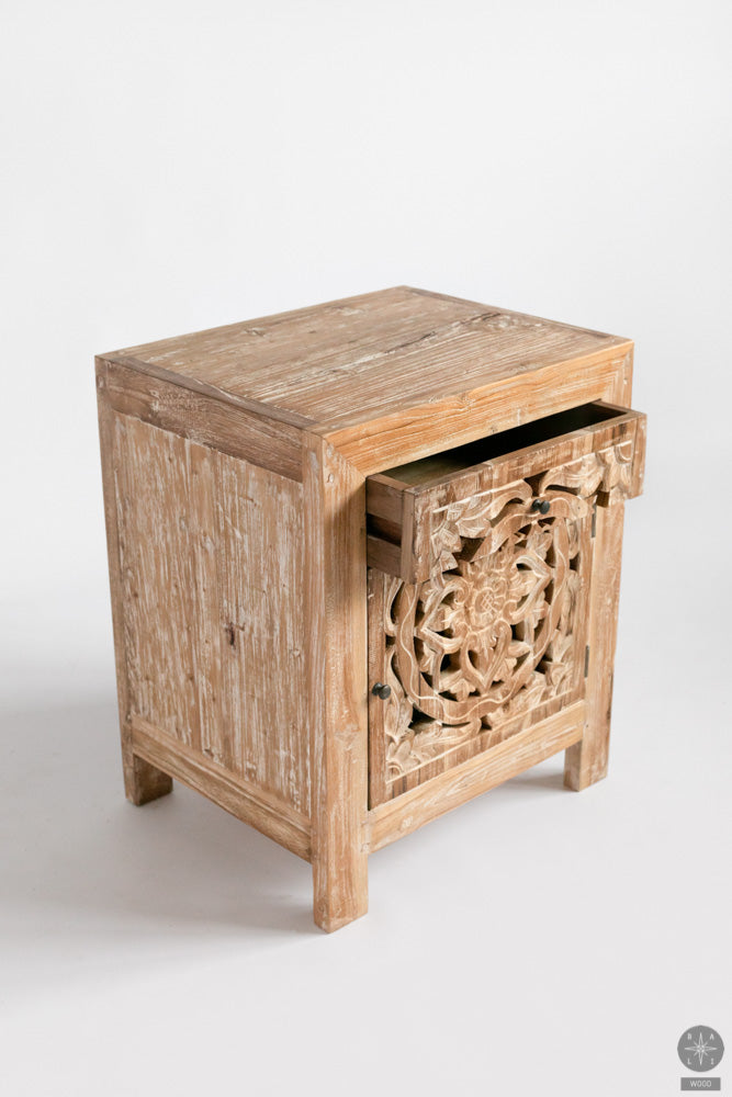 Teak wood cabinet with carving