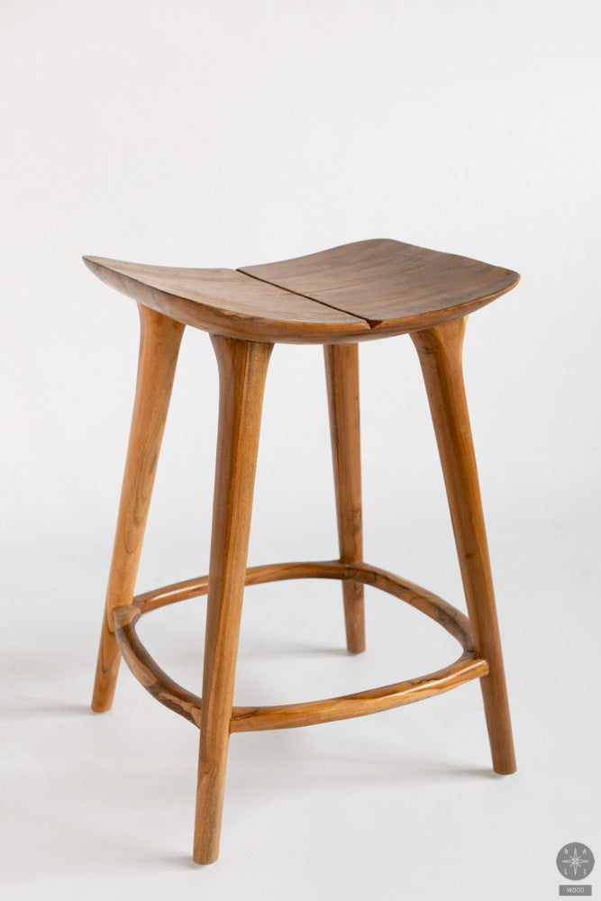 Teak wood half-bar chair