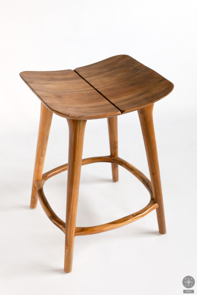 Teak wood half-bar chair