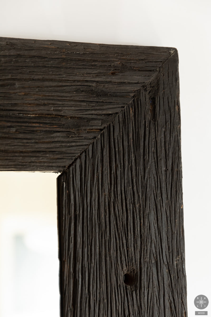 Mirror made of recycled teak wood