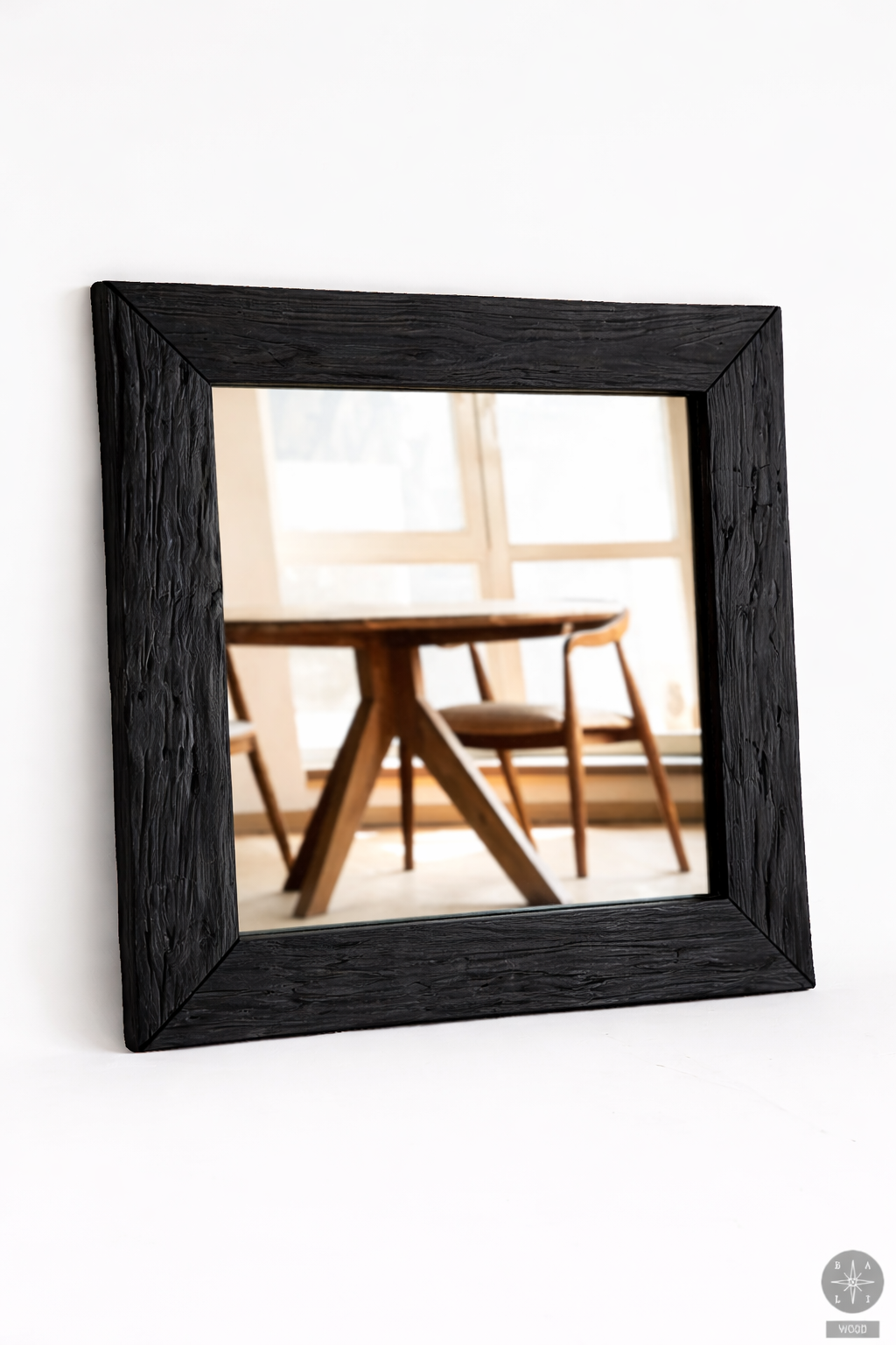 Mirror made of recycled teak wood
