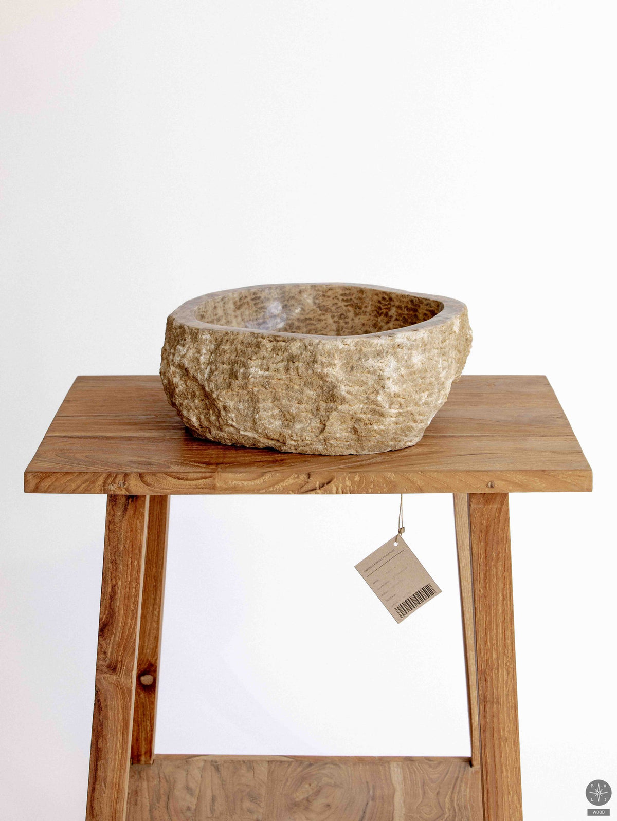 Console for washbasin made of recycled teak wood