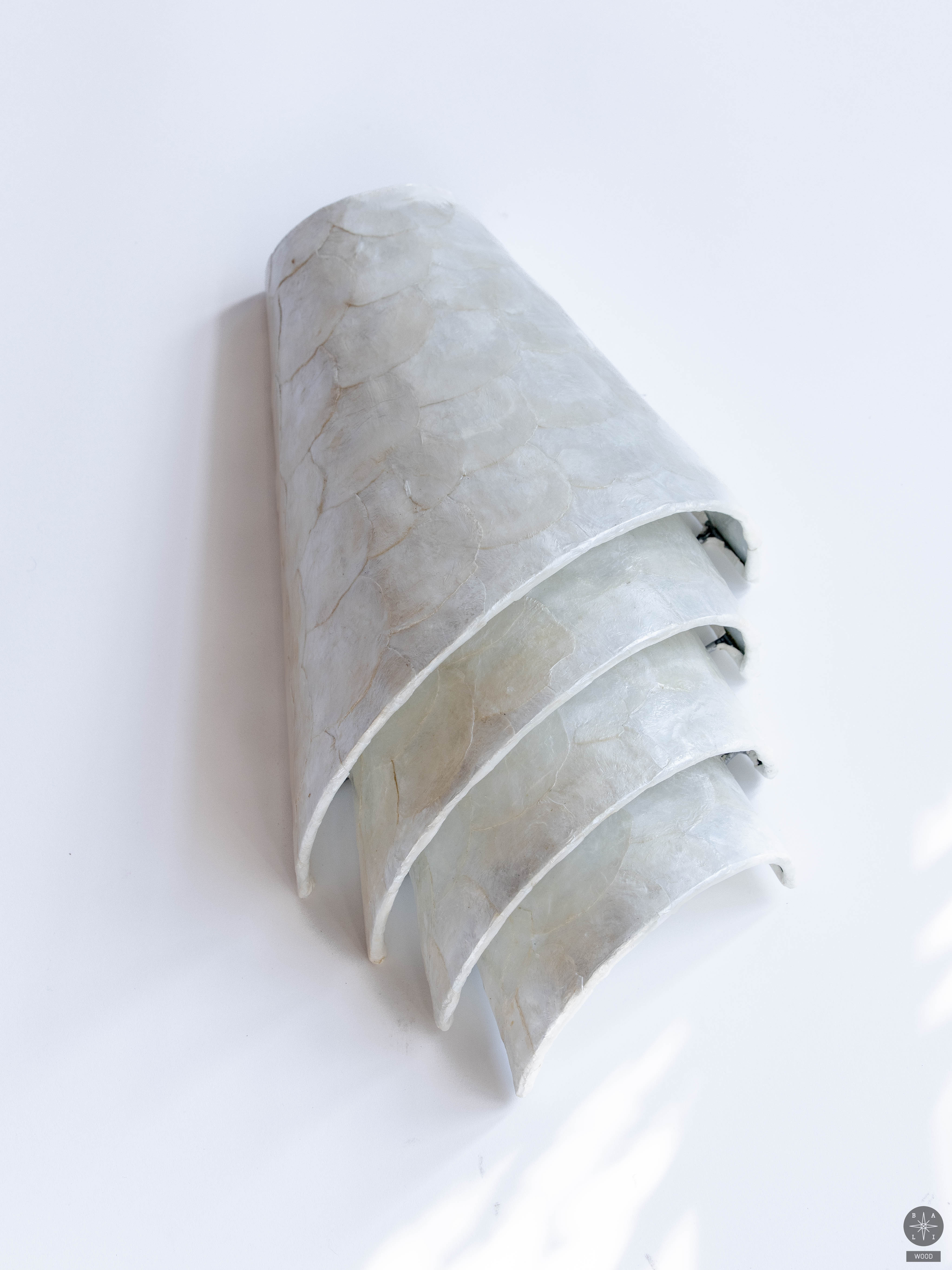 Wall lamp shade made of seashells