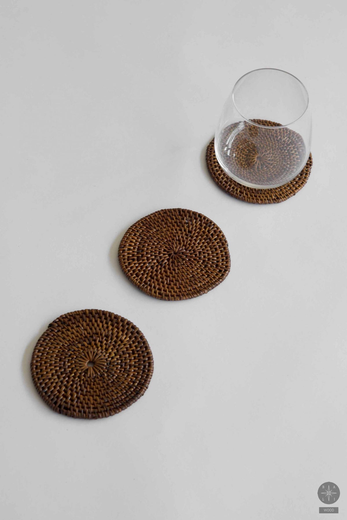 Painted rattan coaster