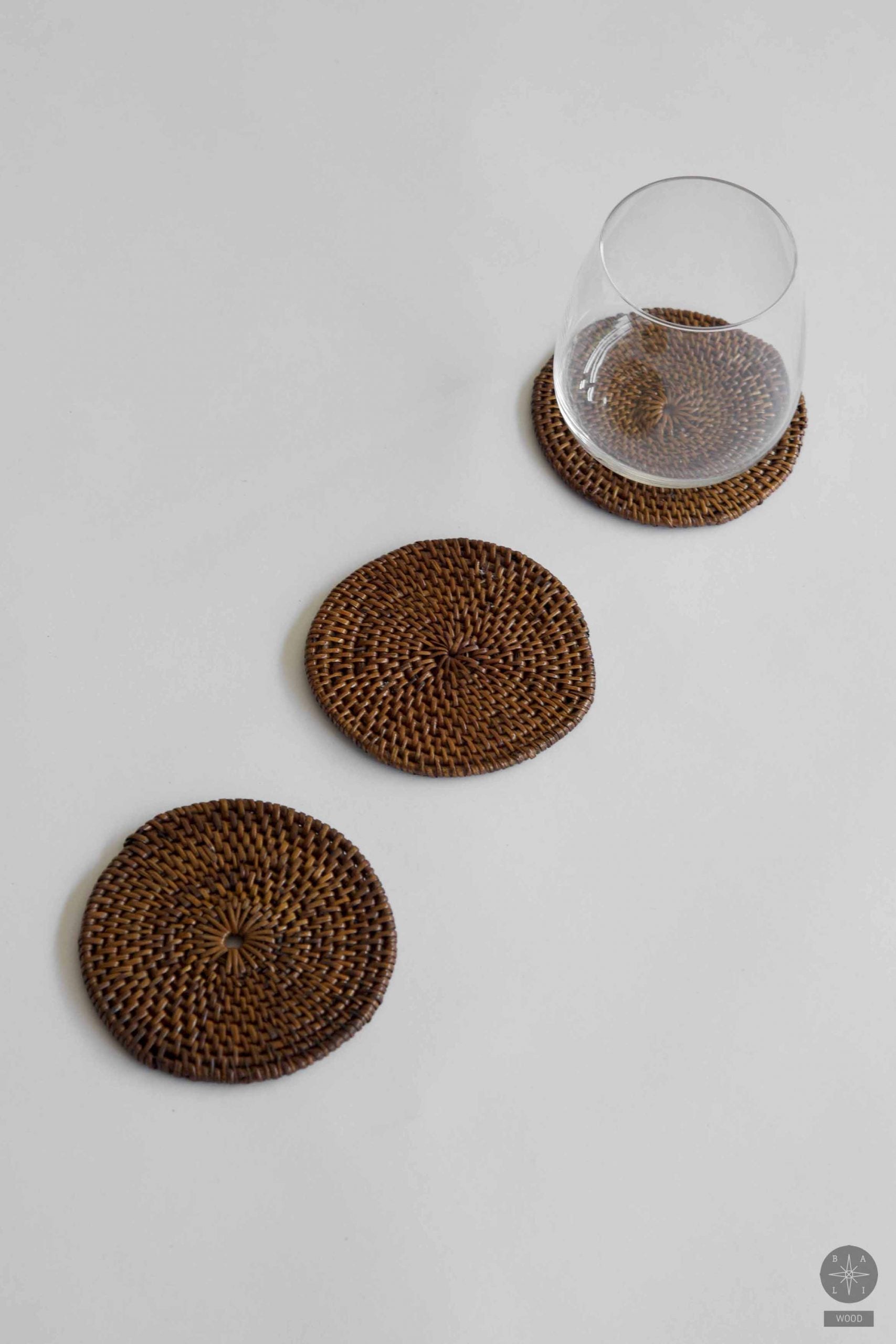 Painted rattan coaster
