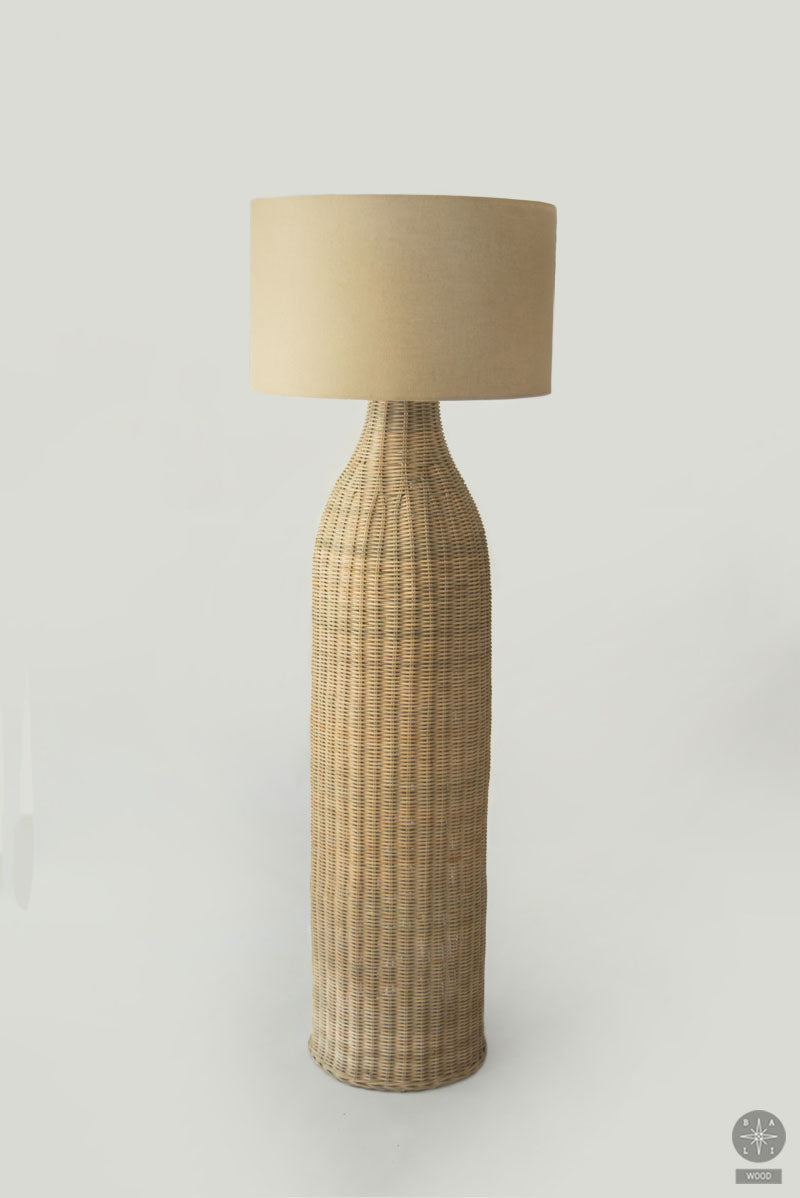 Rattan floor lamp