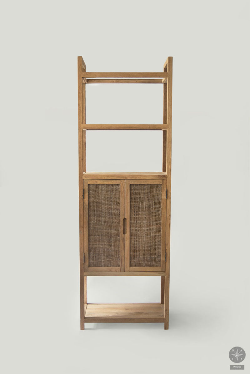 Teak wood shelve with rattan