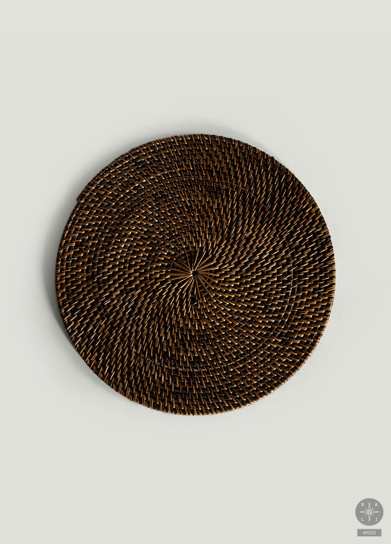 Painted rattan coaster